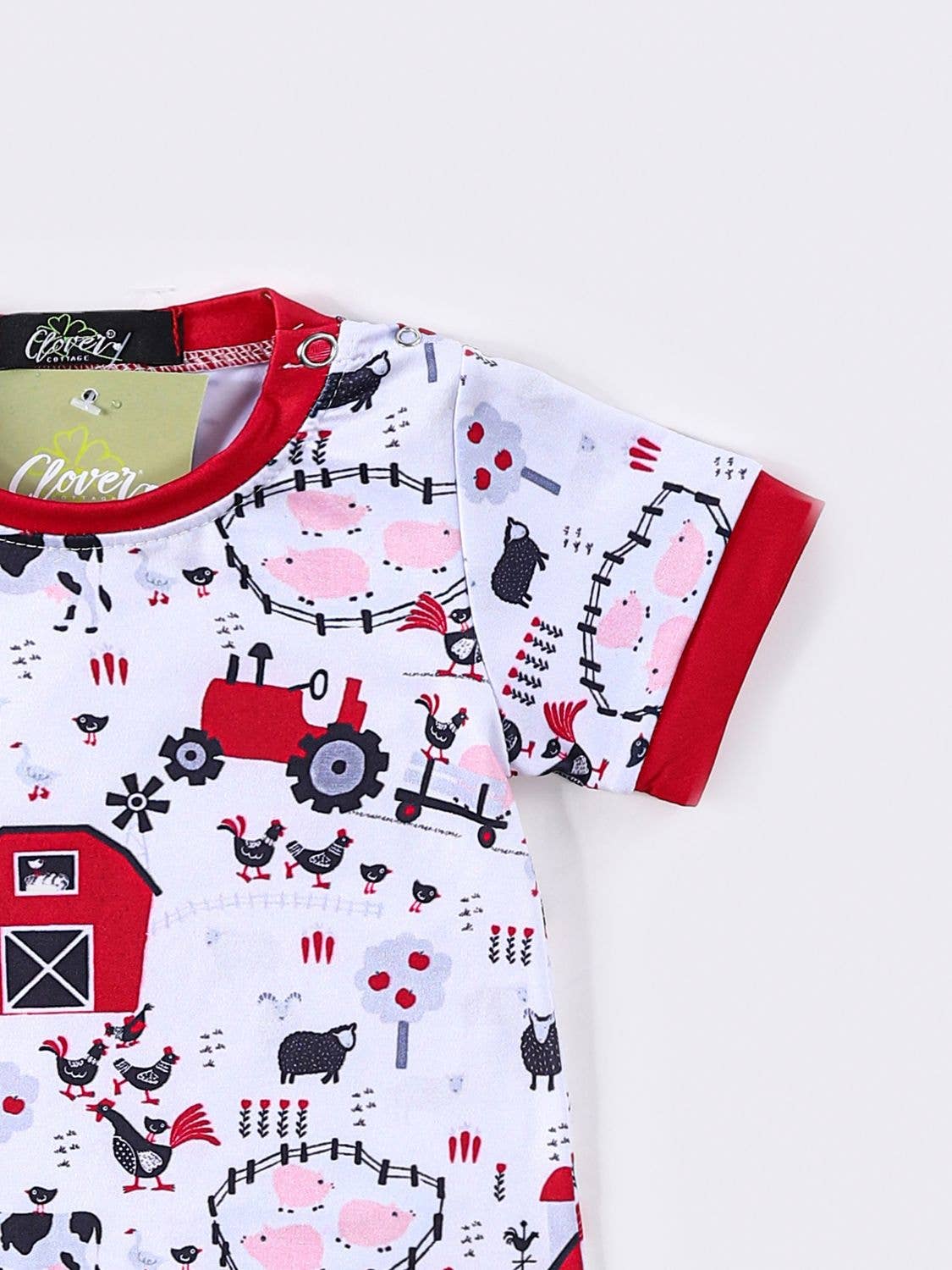 Red Barn Romper onesie