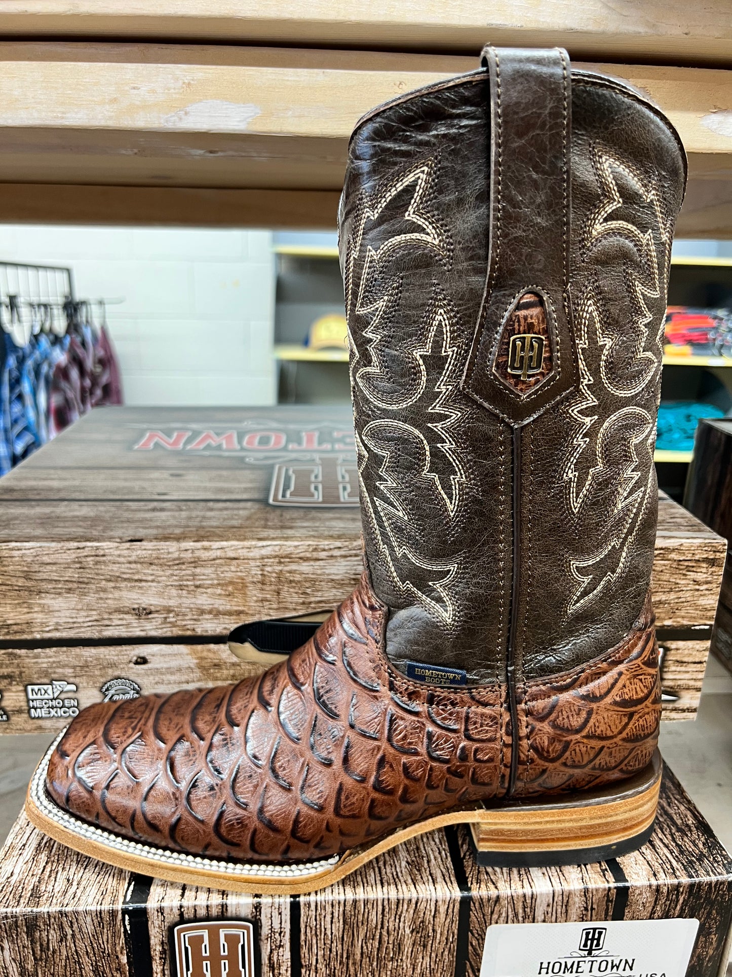 Brown Python Print Boots