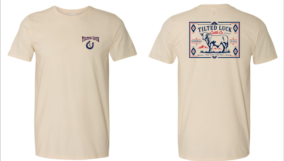 Tilted Luck Rooted in Raymondville t-shirt