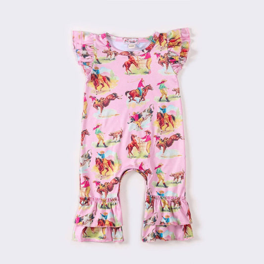 Pink Rodeo Baby Romper