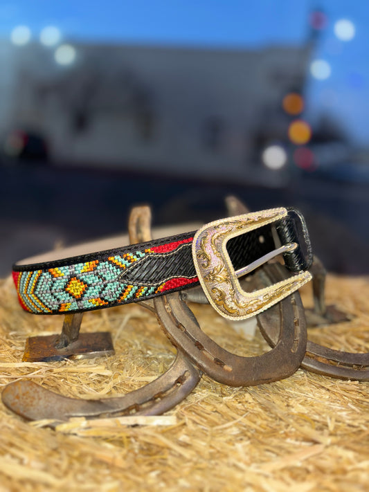 Aztec Pattern Beaded Belt