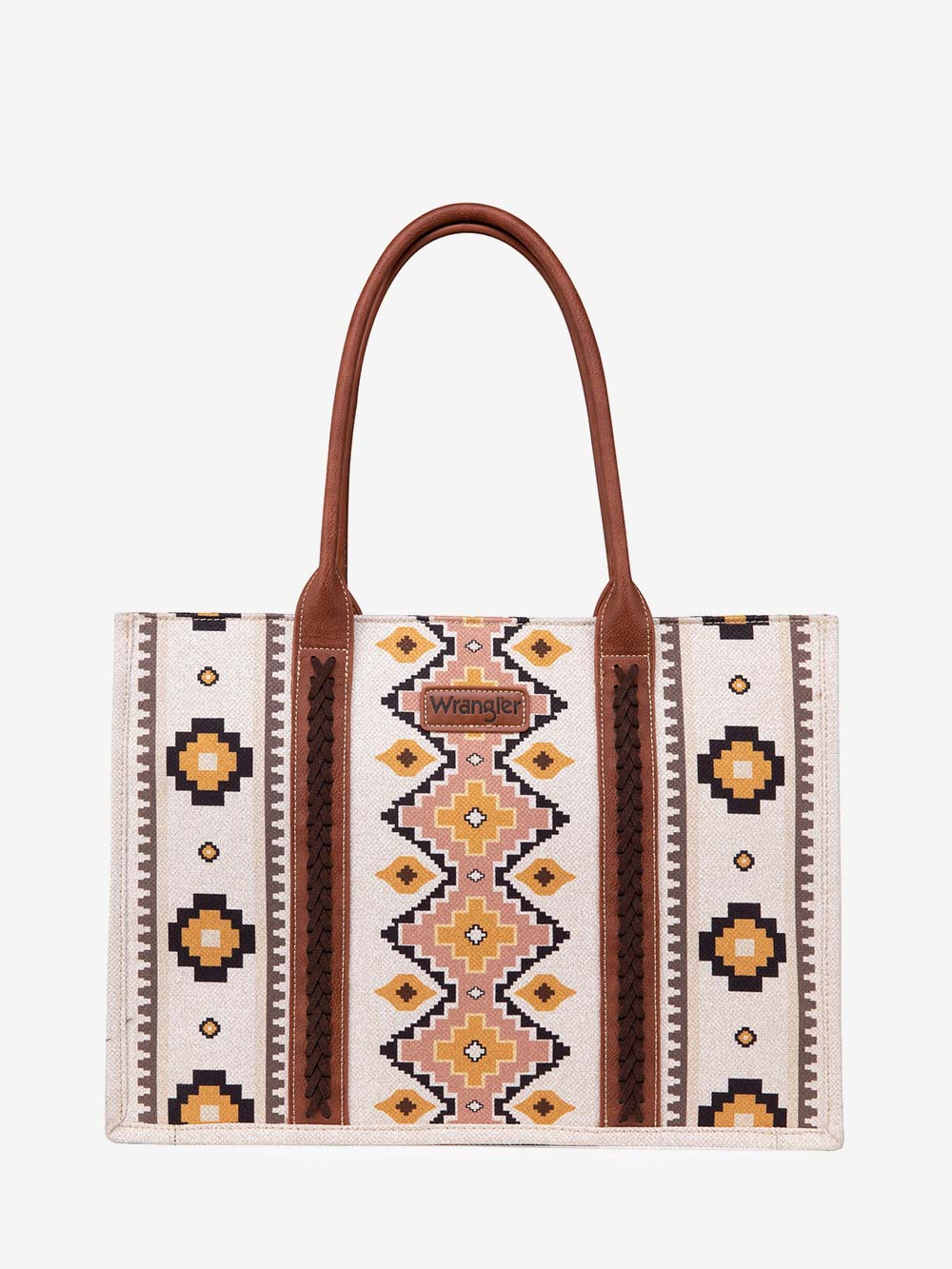 Wrangler Allover Aztec Dual Sided Print Canvas Wide Tote CF